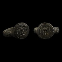 Late Roman Bronze Ring with Warrior