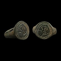 Eastern European Medieval Ring with Chrismon