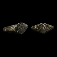 Merovingian Bronze Ring with Facing Figure