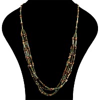 Egyptian Multi-Stranded Mummy Bead Necklace