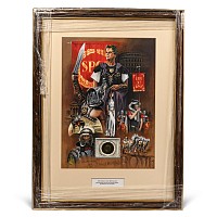 Bronze Roman Coin and Framed Limited Edition Print