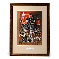 Bronze Roman Coin and Framed Limited Edition Print