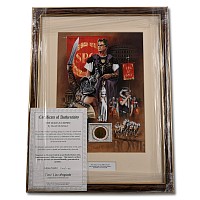 Bronze Roman Coin and Framed Limited Edition Print