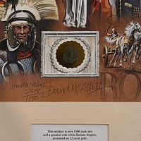 Bronze Roman Coin and Framed Limited Edition Print