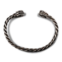Large Celtic Style Twisted Silver Bar Neck Torc
