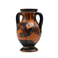 Greek Black-Figure Miniature Amphora with Swan
