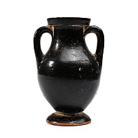 Greek Black-Figure Miniature Amphora with Swan