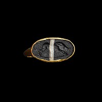 Roman Gold Ring with Greek Boar Gem