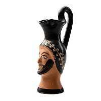Greek 'Plastic' Oinochoe with a Bust of a Bearded Man