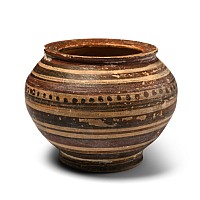 Phoenician Bowl with Crimson and Black Decorations