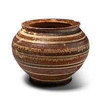 Phoenician Bowl with Crimson and Black Decorations