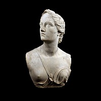 Large White Marble Bust of Diana the Huntress