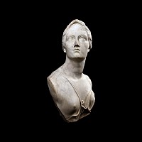 Large White Marble Bust of Diana the Huntress