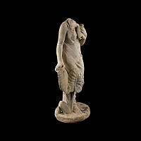Large Carved Marble Statue of a Headless Maiden Holding a Dove