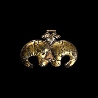 Proto-Elamite Silver Double Bird Pendant
