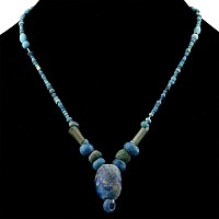 Roman and Other Blue and Green Glass Bead Necklace String