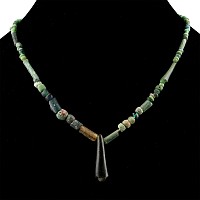 Roman and Other Green Glass Bead Necklace String