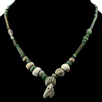 Roman and Other Green Glass Bead Necklace String
