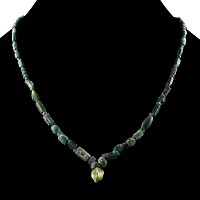 Roman and Other Dark Green Glass Bead Necklace String