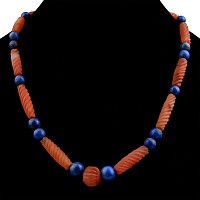 Bactrian Style Lapis Lazuli and Other Stone and Glass Bead Necklace String