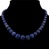 Bactrian Style Carved Lapis Lazuli and Other Bead Necklace String