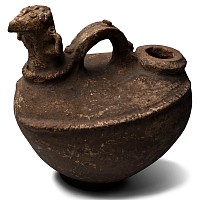 Western Asiatic Ram-Headed Pot with Handle
