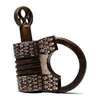 Inlaid Iron Padlock with Key