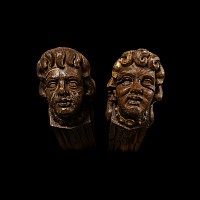 Massive Medieval Gilt Oak Hammer Beam Roof Angel Pair