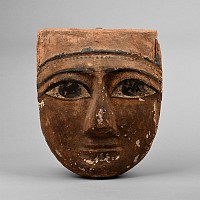 Egyptian Painted Wooden Mummy Mask