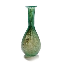 Roman Marbled Turquoise Glass Bottle