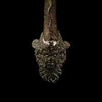 Roman Bronze Vessel Handle with Face