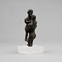 South Arabian Carving of a Nude Couple in Erotic Embrace with Inscription