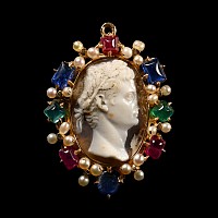 Roman Agate Cameo of the Emperor Augustus