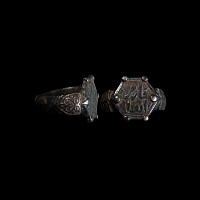 Western Asiatic Silver Ring with Niello