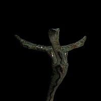 Roman Bronze Vessel Handle with Face