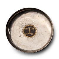 Post Sasanian Silver Footed Dish with 'Tamga'