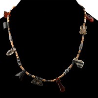 Stone Animal and Other Amulet Necklace
