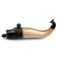 Indian Mutton Fat  Jade Carved Fish-Shaped Gunpowder Flask