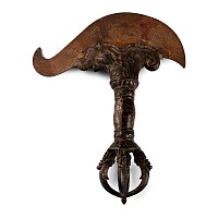 Tibetan Gilt Bronze Ritual Kartika Knife