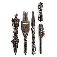 Tibetan Iron Ceremonial Buddhist Artefact Group