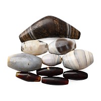 Banded Agate Bead and Pendant Group