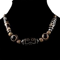 Tibetan Glass Necklace Prayer Bead Group