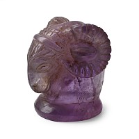 Western Asiatic Style Amethyst Ram-Headed Gaming Piece