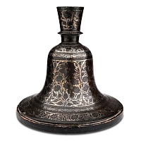 Indian Bidri Silver Inlaid Hooka Base