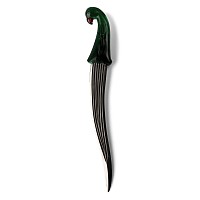 Indian Iron Dagger with Green Glass Hilt