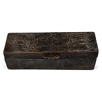 Large Mamluk Style Inlaid Iron Pen Box