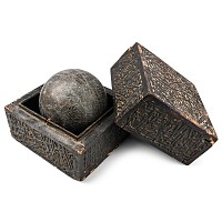 Indo-Persian Bronze Astrological Globe in Calligraphic Box