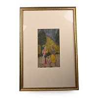 Framed Indian Painted Miniature Leaf