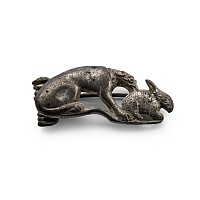 Roman Silver Hare and Hound Brooch