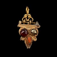 Medieval Gold Pendant with Gemstones